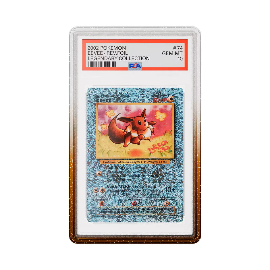 Graded Guard Limited Edition - Cola case showcasing 2002 Pokemon Eevee collectible card, ensuring stylish protection.