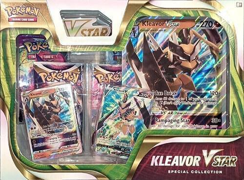 Pokémon TCG Kleavor VSTAR Special Collection packaged with promo cards and game details.