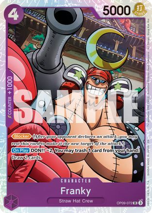 Franky - OP09-072 (Reprint) (OP09-072) - Premium Booster -The Best- Vol. 2 Foil card featuring character Franky, Straw Hat Crew.