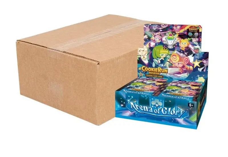 Arena of Glory Booster Box Case with sealed booster packs for collectible card games.