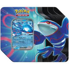 Pokémon Azure Legends Kyogre Ex Tin featuring Kyogre ex card and stunning design.