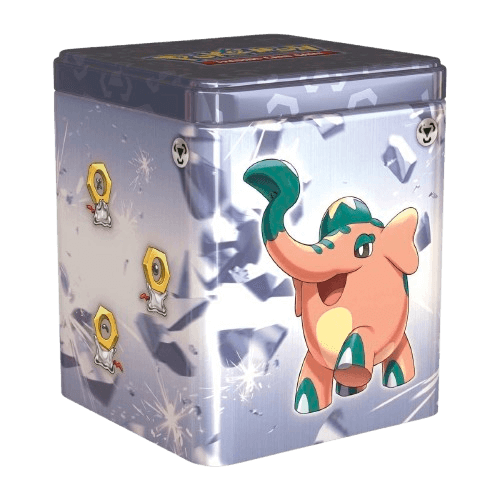 Pokémon Stacking Tin - Metal featuring a pink elephant Pokémon design on a metallic surface.