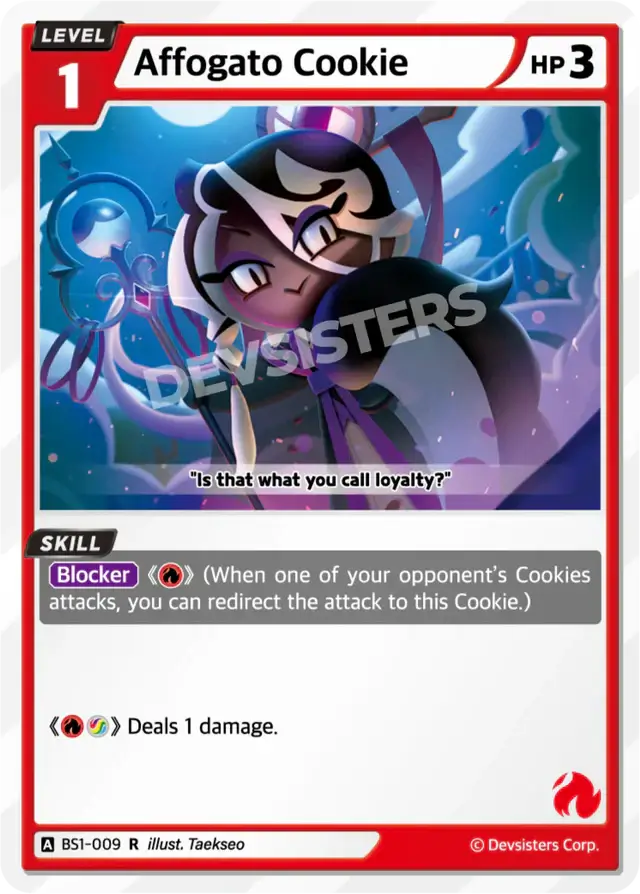 Affogato Cookie BS1-009 R | Rare Card showcasing unique skills and design, ideal for card collectors.