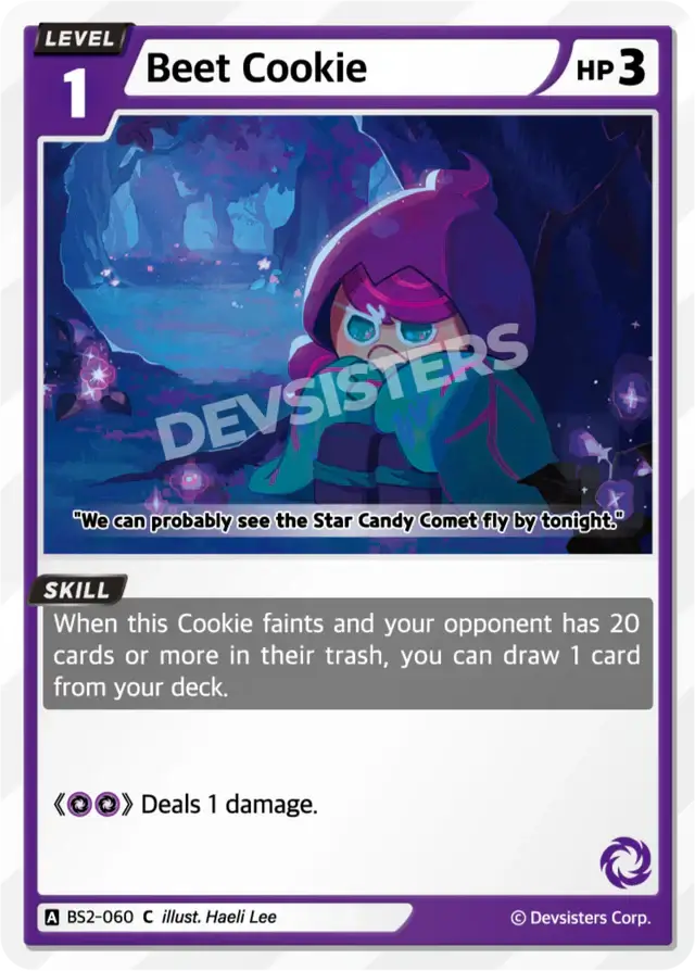 Beet Cookie BS2-060 C | Common Card featuring cute character illustration and gaming stats.