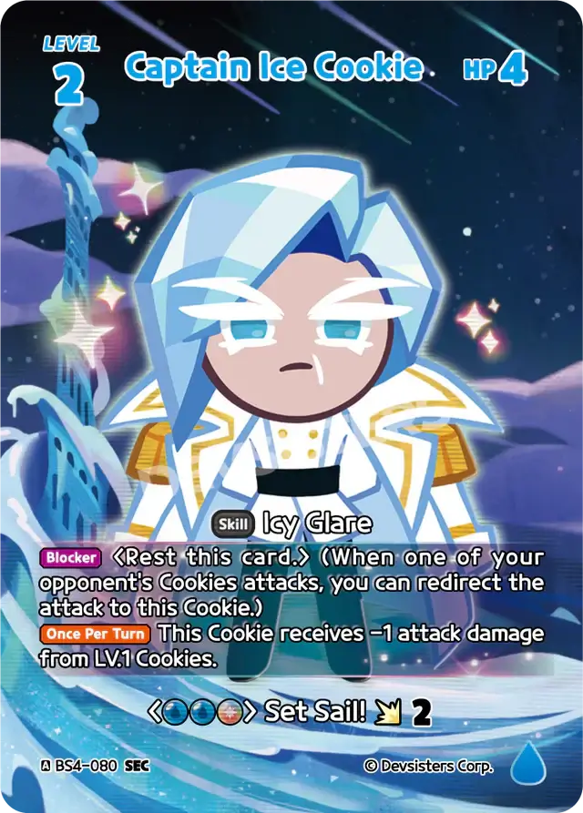 Captain Ice Cookie (BS4-080) SEC Age of Heroes and Kingdoms | Cookie Run TCG Super Secret Rare Card