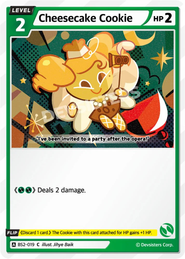 Cheesecake Cookie BS2-019 C | Common Card featuring a colorful character design and HP stats.