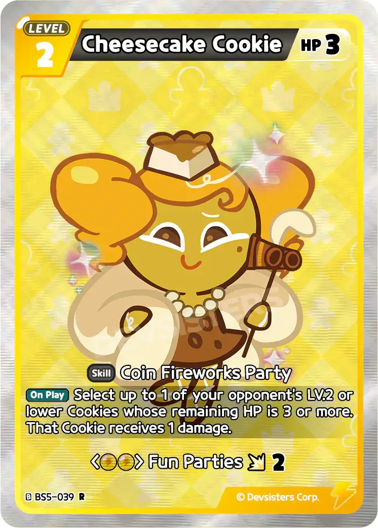 Cheesecake Cookie BS5-039 R | Rare Card featuring the character in a playful design.