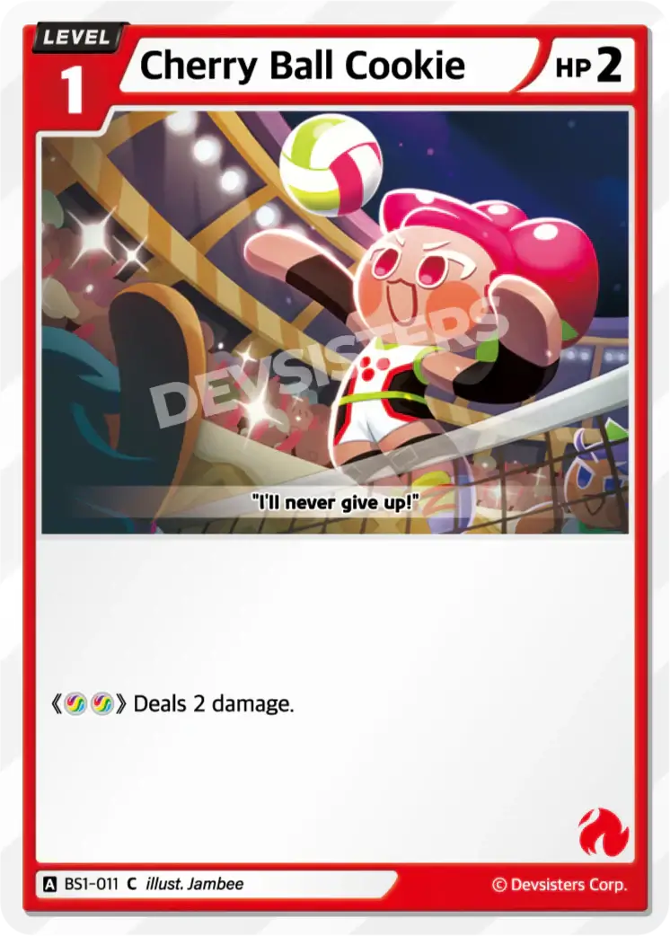 Cherry Ball Cookie BS1-011 C | Common Card featuring an athletic character in a sports setting.