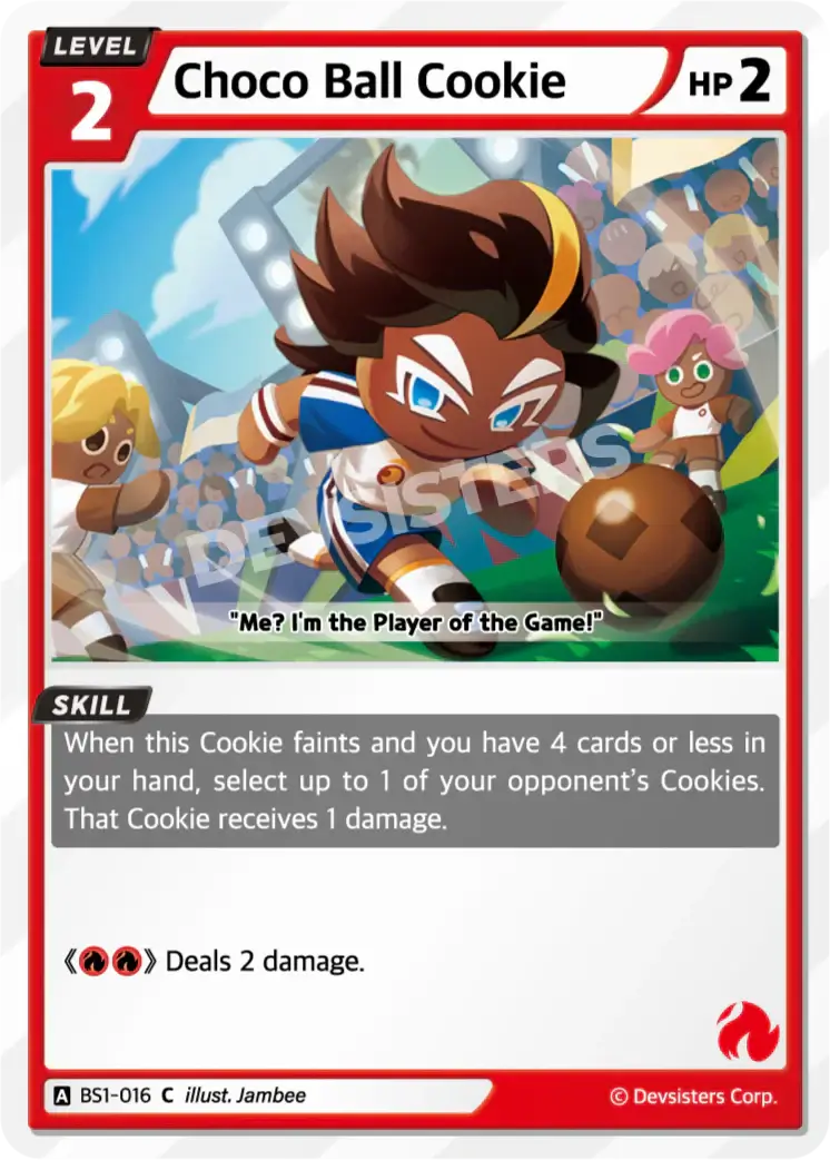 Choco Ball Cookie BS1-016 C | Common Card featuring playful cartoon characters in a vibrant scene.