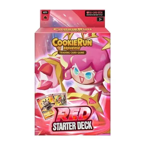 Cookie Run Starter Bundle - Choice of Starter Deck + Heroes & Kingdoms Booster Box featuring the Red Starter Deck packaging.