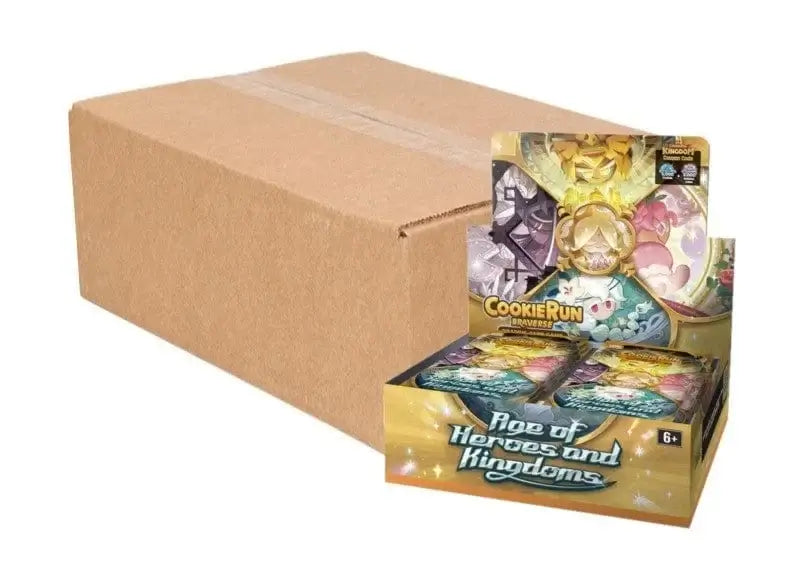 CookieRun Age of Heroes and Kingdoms Sealed Case + Free Promo! displayed in packaging with booster packs.