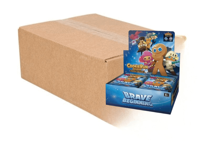CookieRun Braverse TCG: Brave Beginning Booster Box Case + Promo with sealed boxes and packaging.