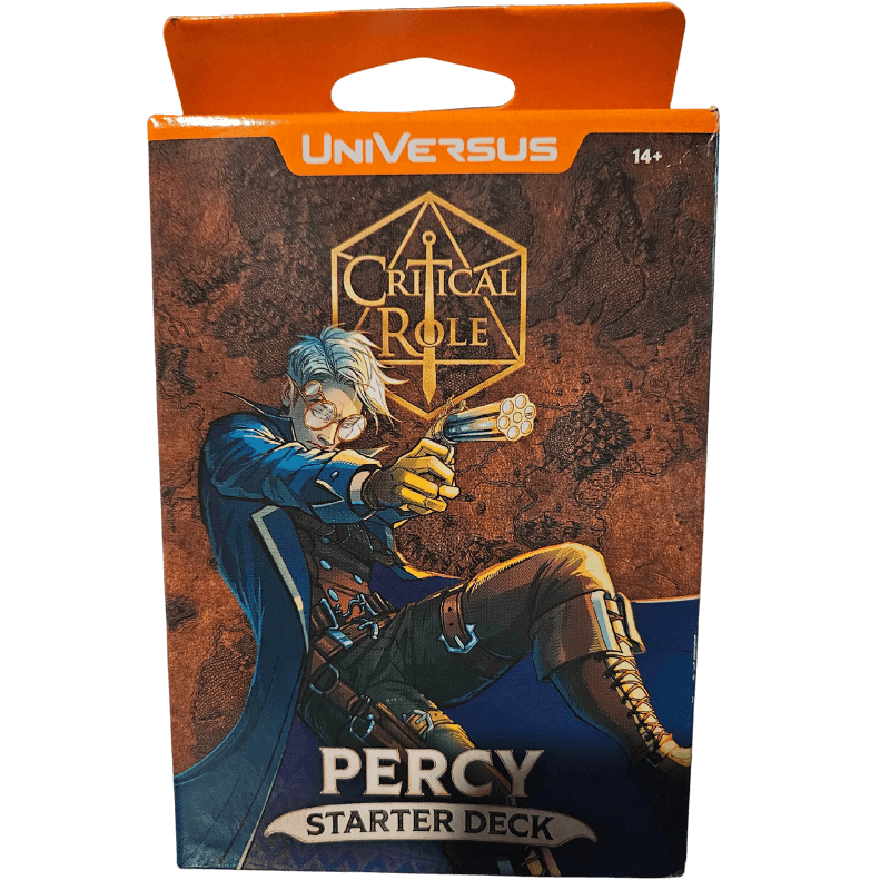 Critical Role: Heroes of Exandria Starter Decks Beau / Percy product packaging featuring Percy Starter Deck.