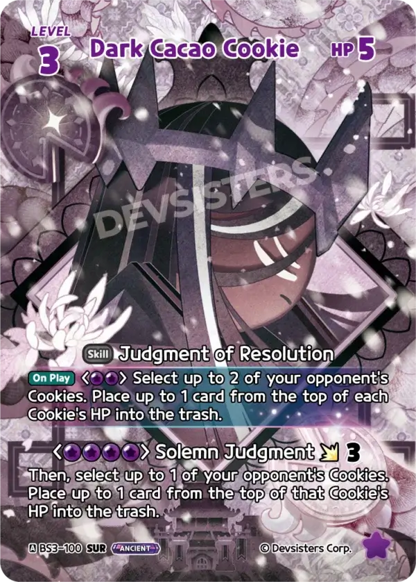 Dark Cacao Cookie (BS3-100) SUR – Heroes of Balance | Cookie Run TCG Super Ultra Rare Card
