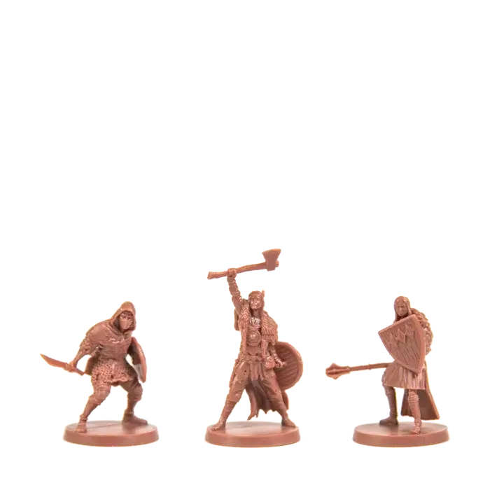 Cleric, Pyromancer, Thief, and skeletal enemies from Tomb of Giants core set miniatures lineup
