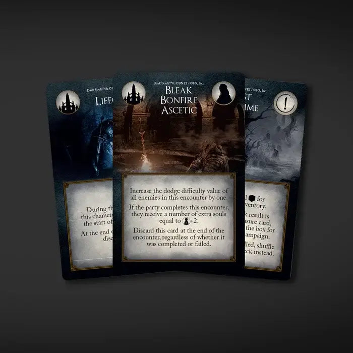 Dark Souls: The Board Game – The Sunless City Core Set | 1–3 Player Dungeon Crawler with Miniatures game cards featuring Bleak Bonfire Ascetic.