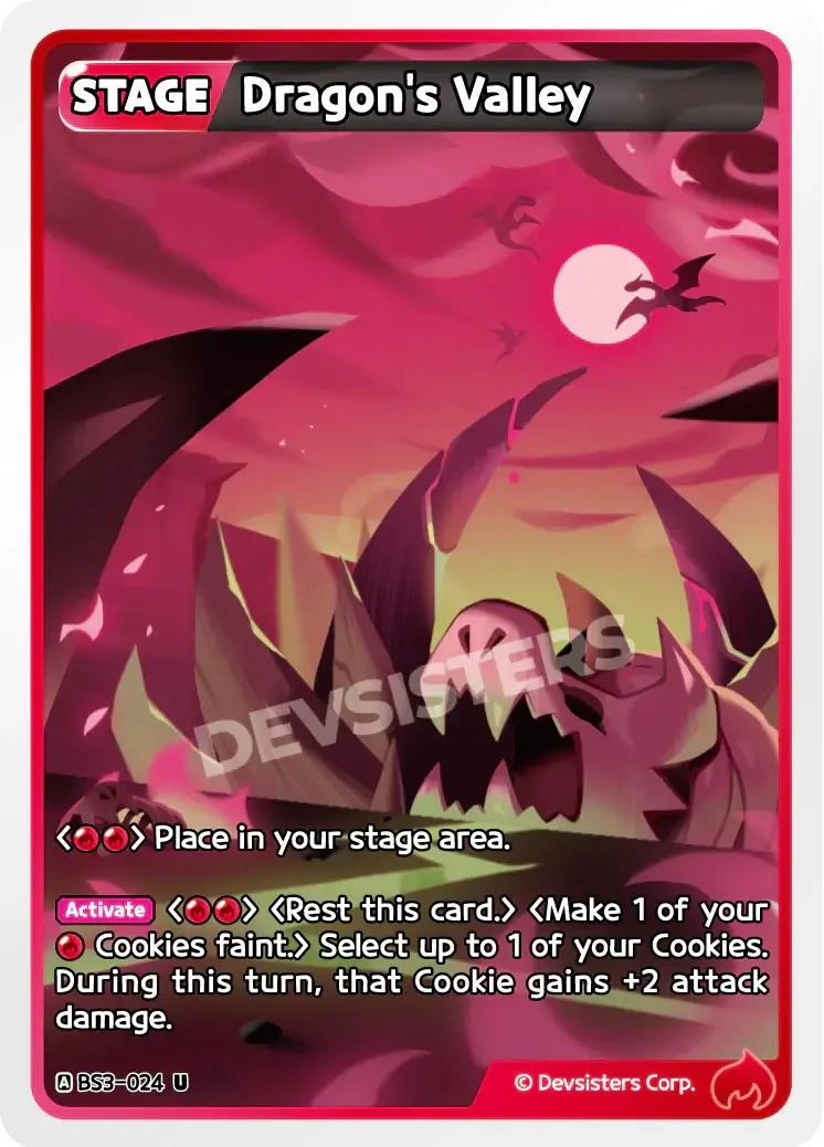 Dragon's Valley BS3-024 U | Uncommon Card showcasing a vivid fantasy scene with unique game mechanics.