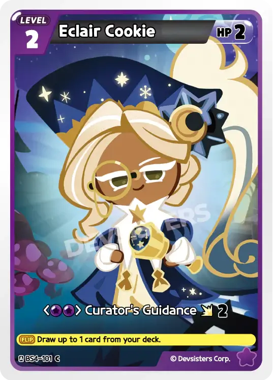 Eclair Cookie BS4-101 C | Common Card featuring level and abilities in a colorful design.