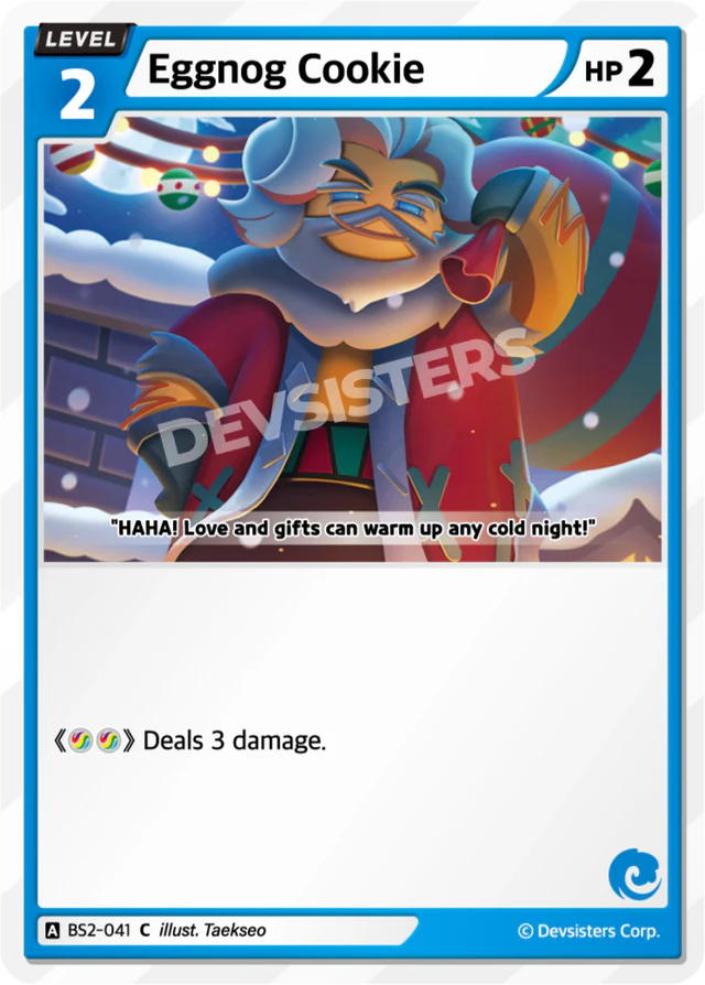 Eggnog Cookie BS2-041 C | Common Card with festive design and quote 'Love and gifts can warm up any cold night!'