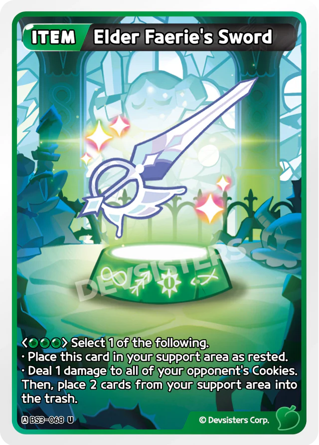 Elder Faerie's Sword BS3-068 U | Uncommon Card featuring a magical sword with sparkling effects.