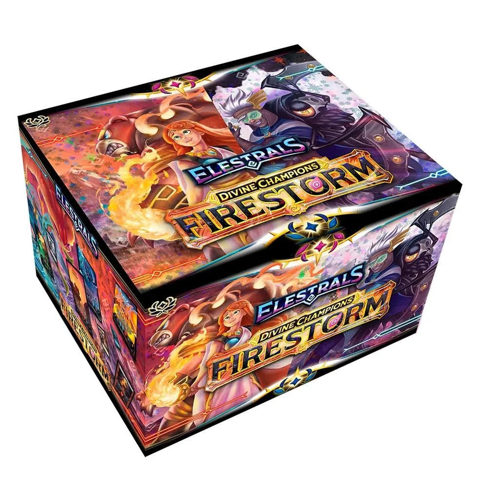 Elestrals: Firestorm: Booster Display box featuring powerful Champions ready for epic battles.