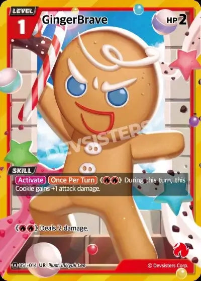 GingerBrave (BS1-014) UR – Brave Sweet | Cookie Run TCG Ultra Rare Card featuring vibrant candy-themed design.