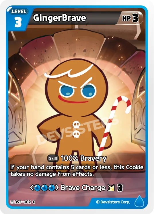 Gingerbrave BS3-082 C |Common Card showcasing Gingerbrave character with skill 100% Bravery and Brave Charge.