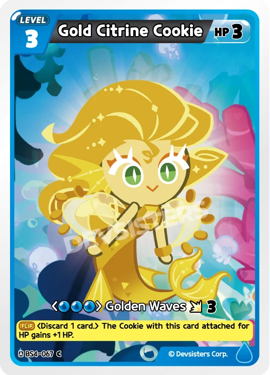 Gold Citrine Cookie C | Common Card featuring a cute character design and vibrant colors.