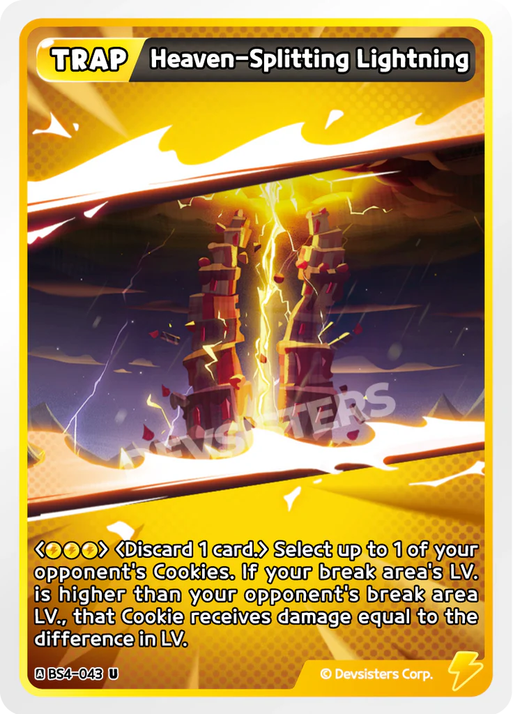 Heaven-Splitting Lightning BS4-043 U | Uncommon Card featuring a powerful lightning trap effect.