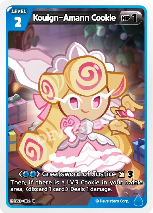 Kouign-Amann Cookie BS3-086 U | Uncommon Card featuring a colorful cookie character with magical abilities.