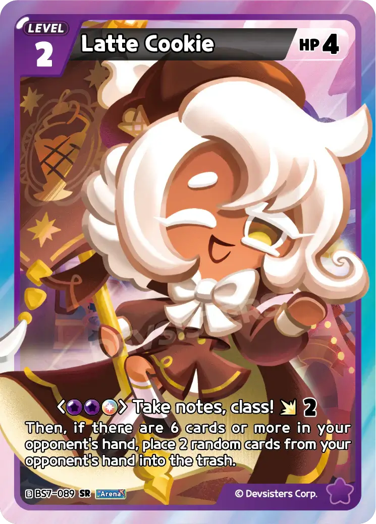 Latte Cookie BS7-089 SR | Super Rare Card from Cookie Run: Braverse Series 7, showcasing strategic gameplay.