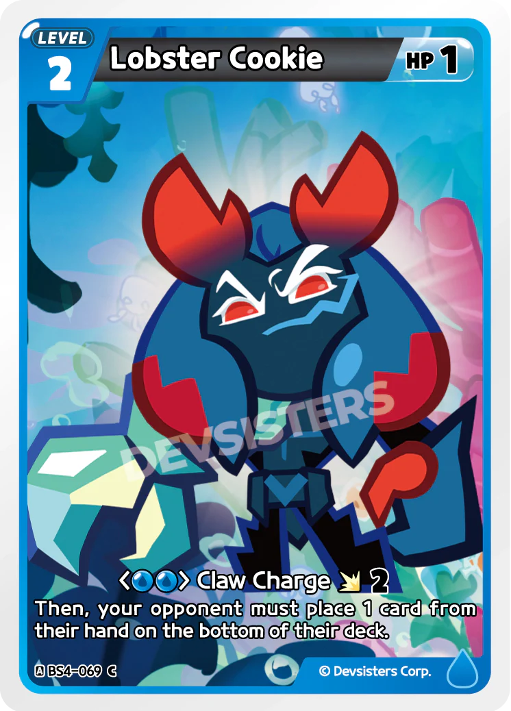 Lobster Cookie BS4-069 C | Common Card featuring animated character with claws and vibrant design.