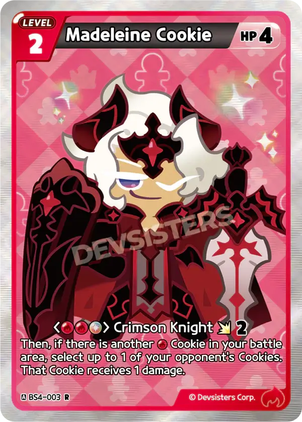 Madeleine Cookie (BS4-003) SR – Brave Sweet | Cookie Run TCG Single Card showcasing the noble character.