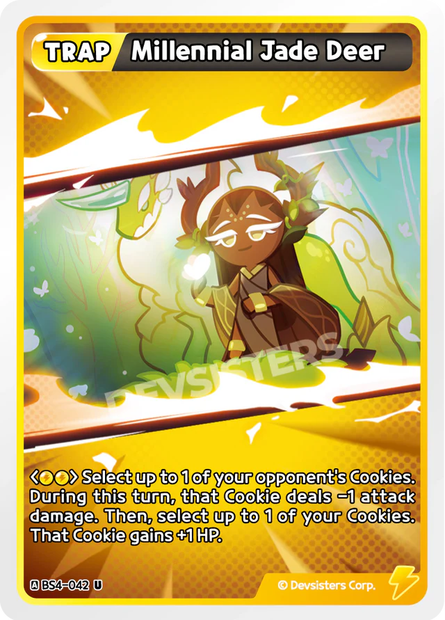 Millennial Jade Deer BS4-042 U | Uncommon Card featuring a trap mechanic and character art.
