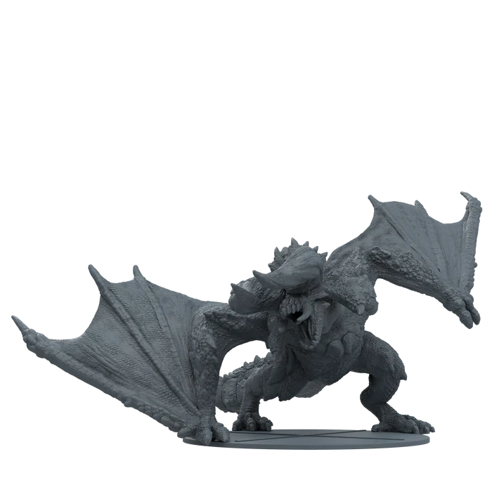Monster Hunter World: Wildspire Waste board game box with monster miniatures, terrain pieces, and cooperative tabletop gameplay for 1–4 players