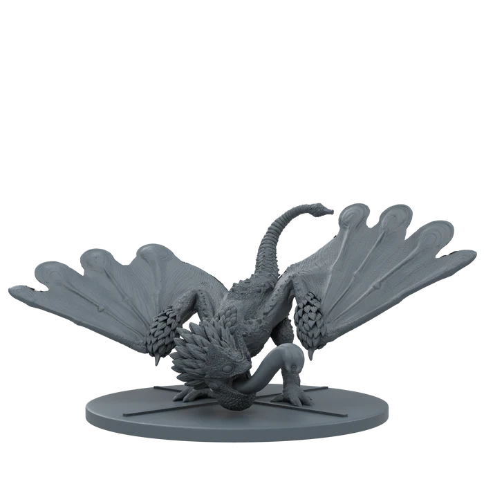 Monster Hunter World: Wildspire Waste board game box with monster miniatures, terrain pieces, and cooperative tabletop gameplay for 1–4 players