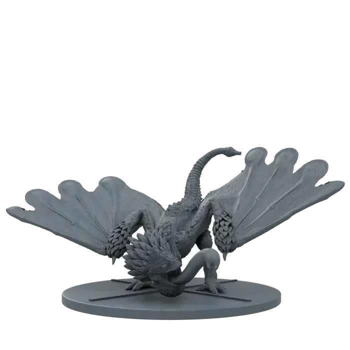 Monster Hunter World: Wildspire Waste board game box with monster miniatures, terrain pieces, and cooperative tabletop gameplay for 1–4 players