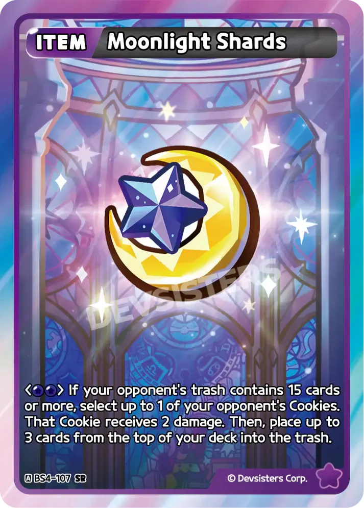 Moonlight Shards (BS4-107) SR – Brave Sweet | Cookie Run TCG Super Rare Card with mystical artwork.