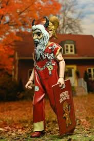 NECA Ben Cooper Costume Series 4 Krampus Clothed Action Figure standing in autumn setting.