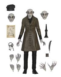 NECA Nosferatu Count Orlok Ultimate Action Figure with accessories including extra heads and hands.