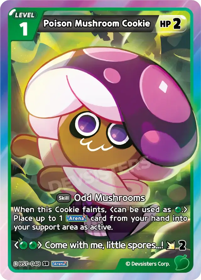 Poison Mushroom Cookie BS7-048 SR | Super Rare Card features vibrant artwork of the iconic character.