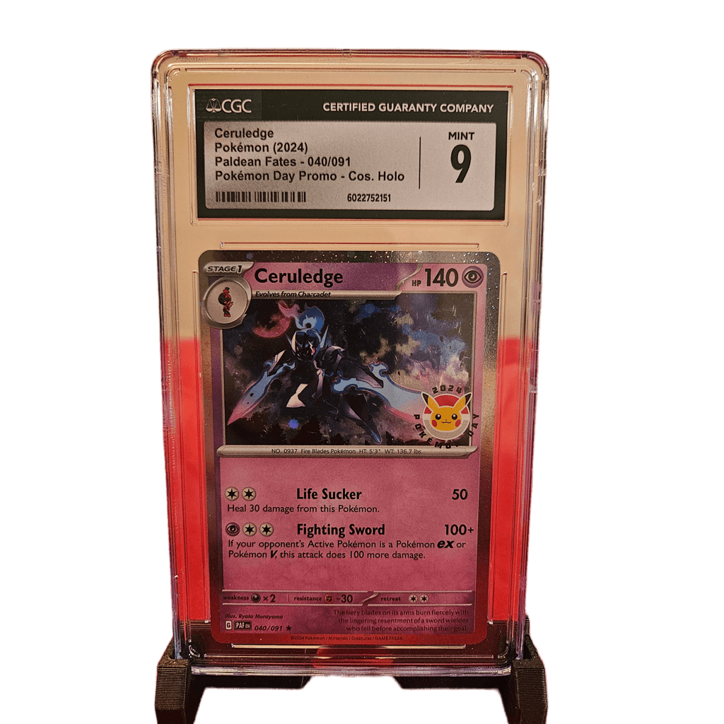Pokemon Ceruledge 2024 040/091 CGC 9 displayed in a protective case with clear details and vibrant colors.