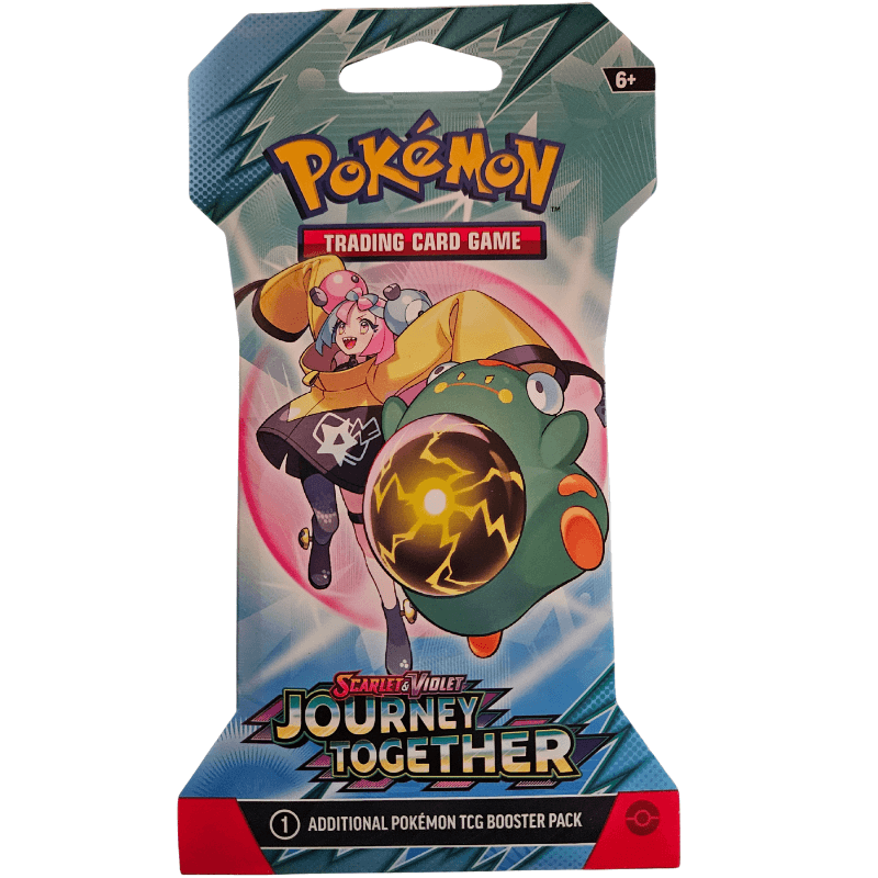 Pokemon Scarlet & Violet Journey Together Sleeved Booster Pack featuring vibrant characters and Pokémon design.