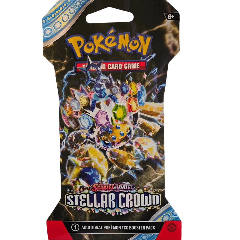 Pokemon Scarlet & Violet Stellar Crown Sleeved Booster Pack featuring dazzling Lapras design.