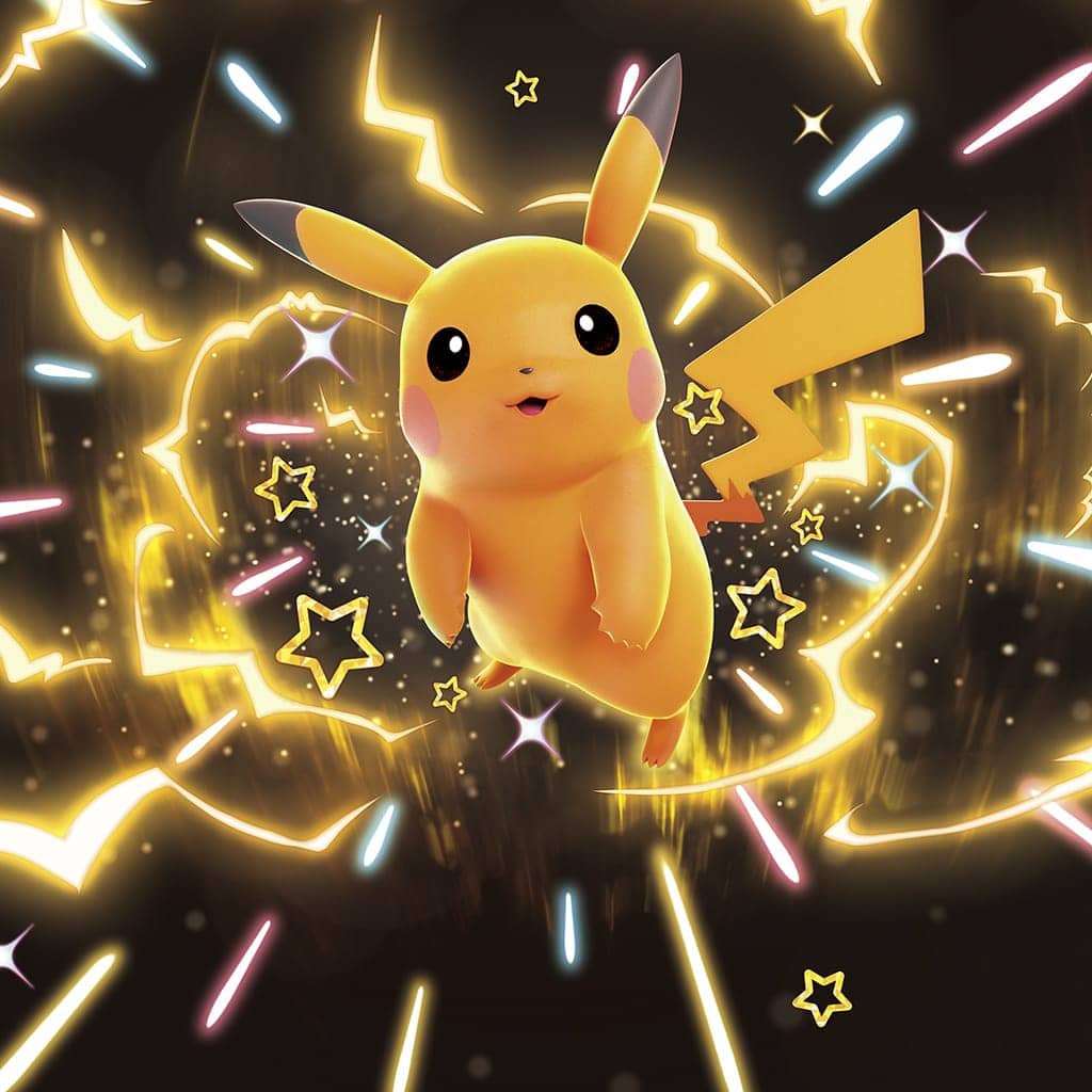 Pokemon Scarlet & Violet-Surging Sparks Booster Display Box featuring Pikachu in an electrifying cosmic scene.