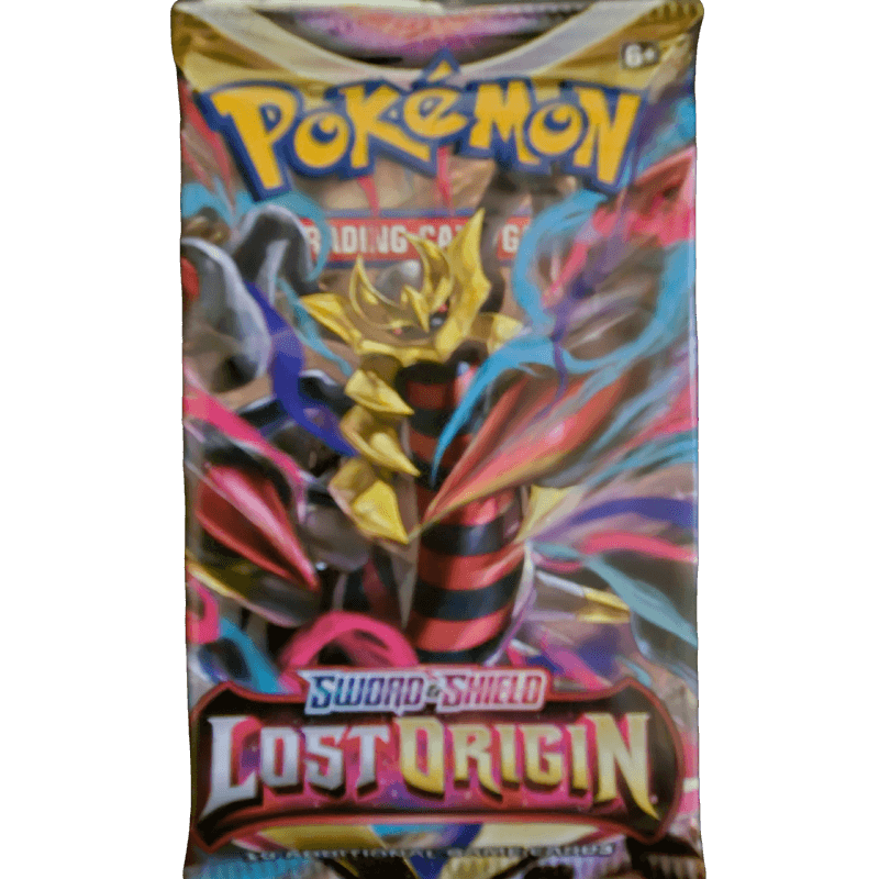 Pokemon Sword & Shield Lost Origin Booster Pack featuring Giratina VSTAR and stunning artwork.