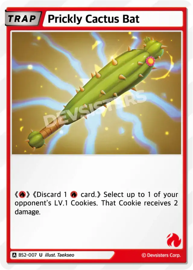 Prickly Cactus Bat BS2-007 U | Uncommon Card featuring a cactus bat illustration.
