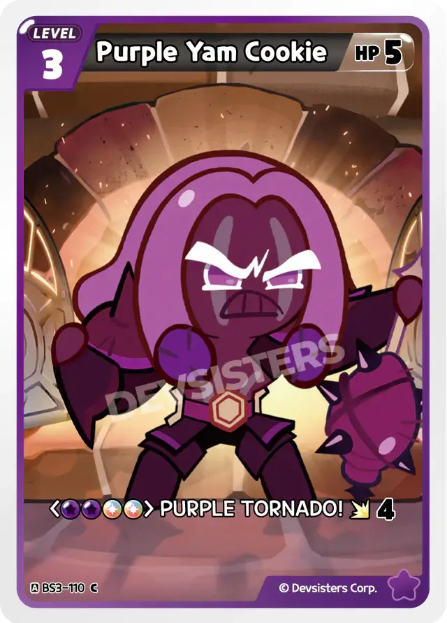 Purple Yam Cookie BS3-110 C | Common Card featuring character with purple design and powerful abilities.