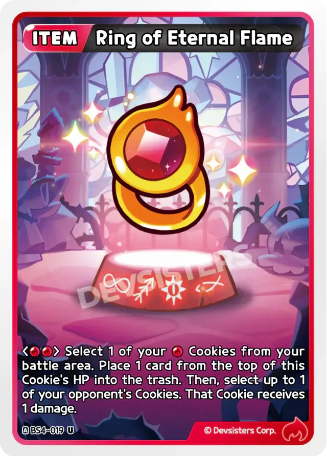 Ring of Eternal Flame BS4-019 U | Uncommon Card with detailed game instructions and colorful design.