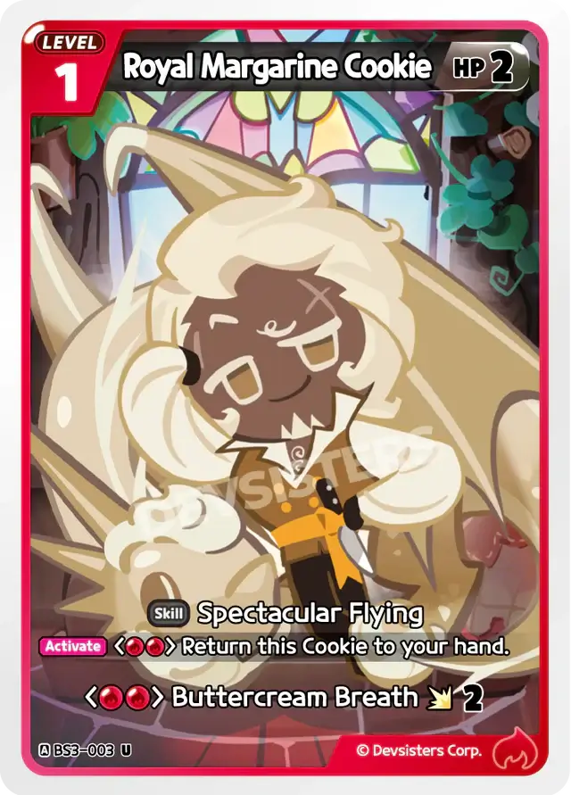 Royal Margarine Cookie BS3-003 U | Uncommon Card featuring a character with special abilities and colorful background.